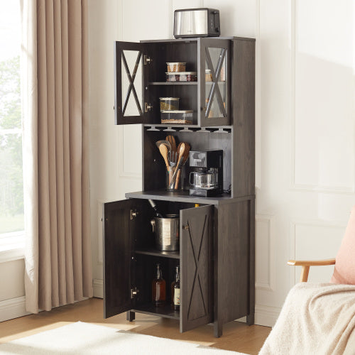 Kitchen Cabinet With Wine Rack In Dining Room