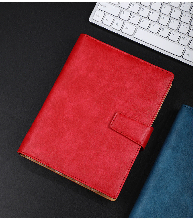 A5 leather buckle 6-hole clip notebook