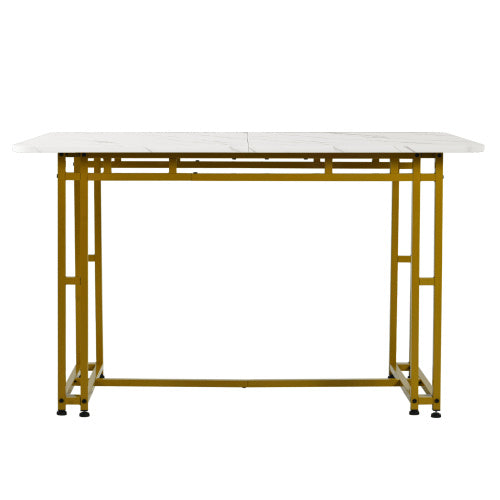 Metal Frame Rectangular Dining Table Modern Kitchen Table