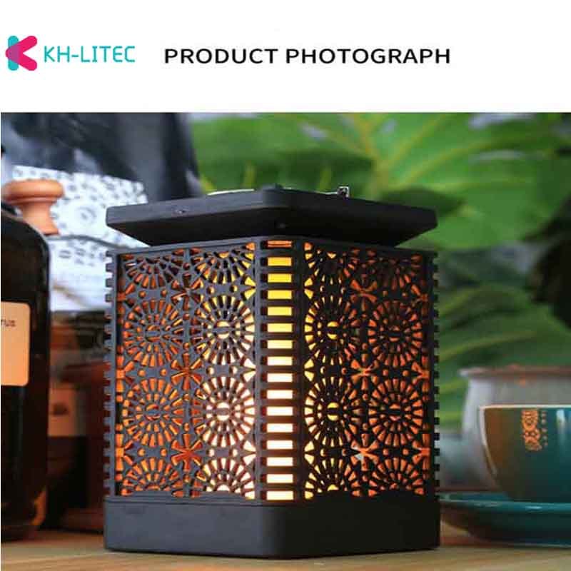 Solar Hanging Flame Torch Lights Flickering Light Waterproof Garden