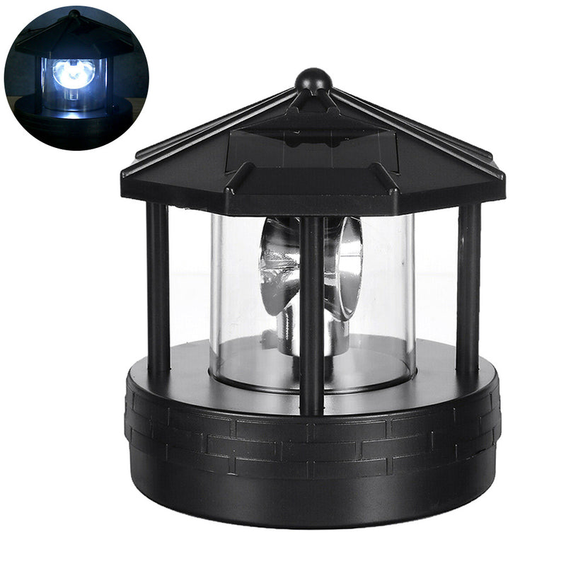 Solar Powered Lighthouse Rotating Outdoor Waterproof