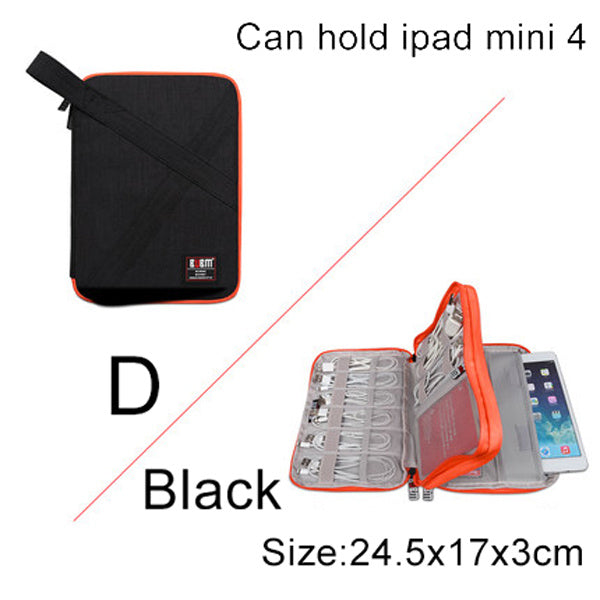 Compatible with Apple, BUBM Travel Universal Cable Organizer Electronics Accessories Cases Gadget Bag For USB, Phone, Charger and Cable, Fit for ipad