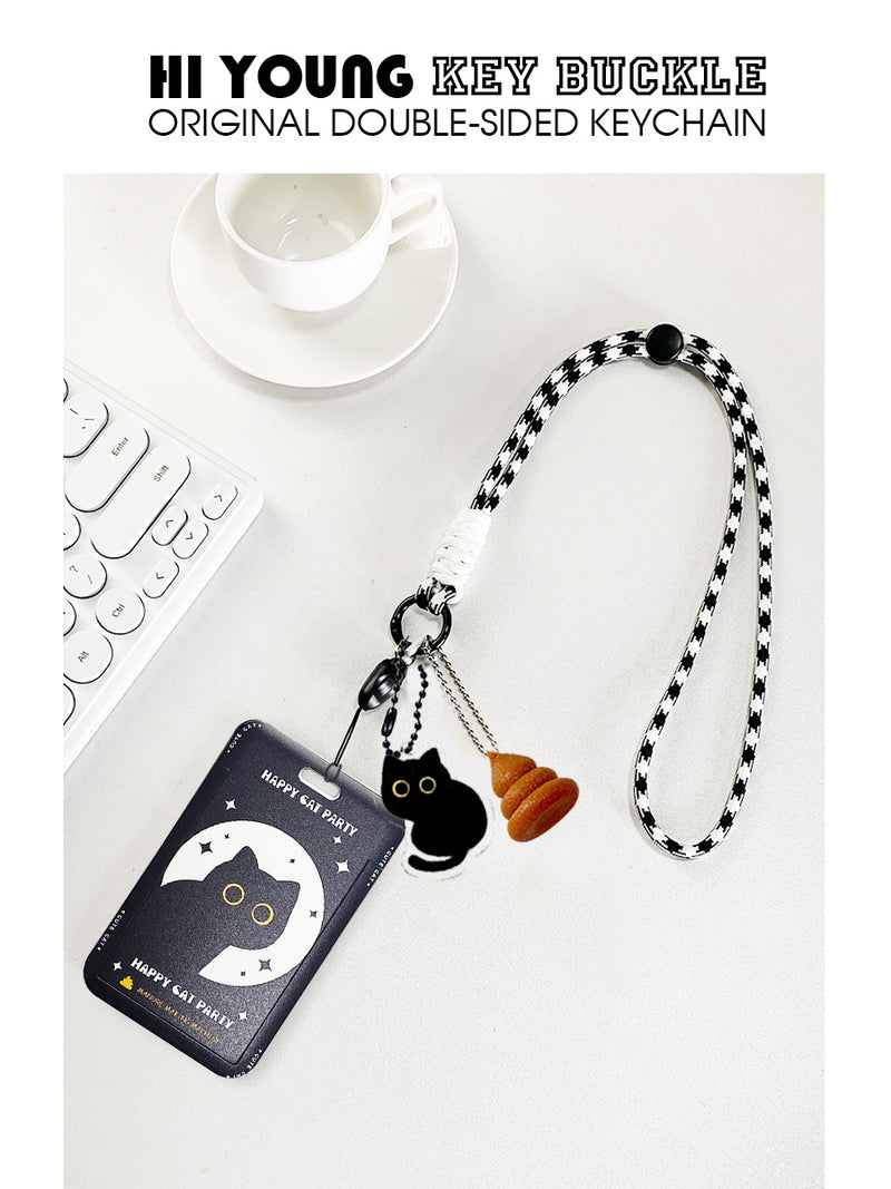 Original Cute Little Black Cat Portable Card Holder