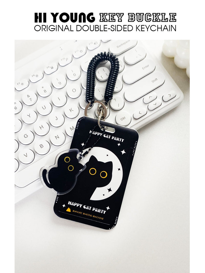 Original Cute Little Black Cat Portable Card Holder