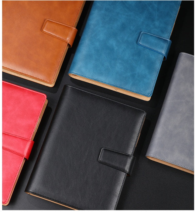 A5 leather buckle 6-hole clip notebook