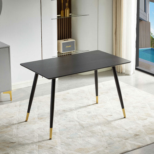 Black Modern Kitchen Dining MDF Table For Smart Home