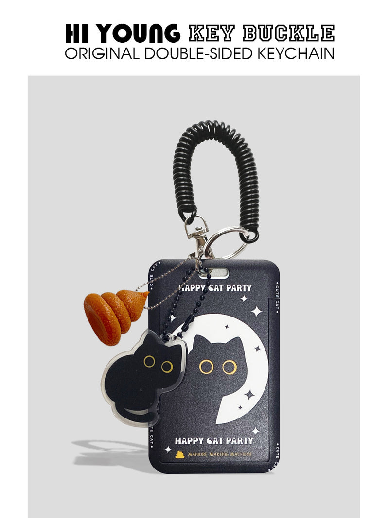 Original Cute Little Black Cat Portable Card Holder