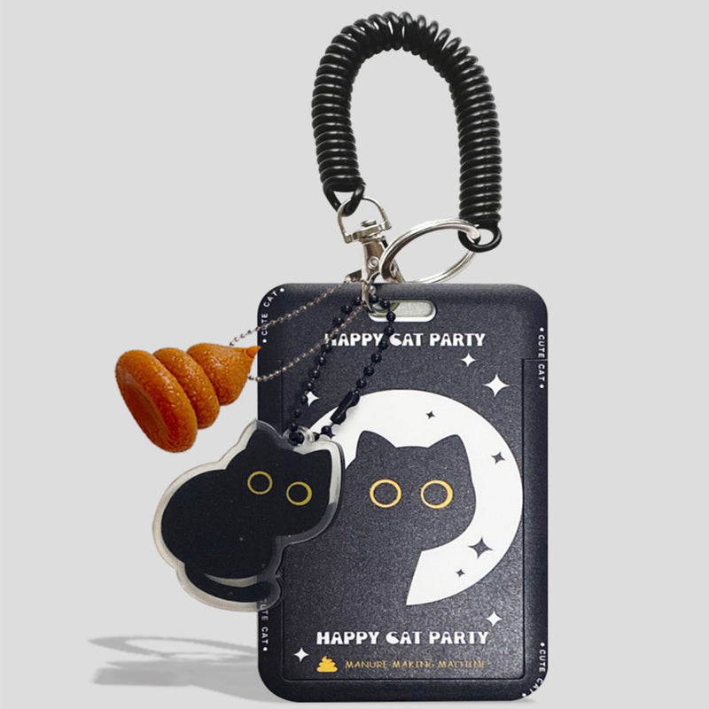 Original Cute Little Black Cat Portable Card Holder