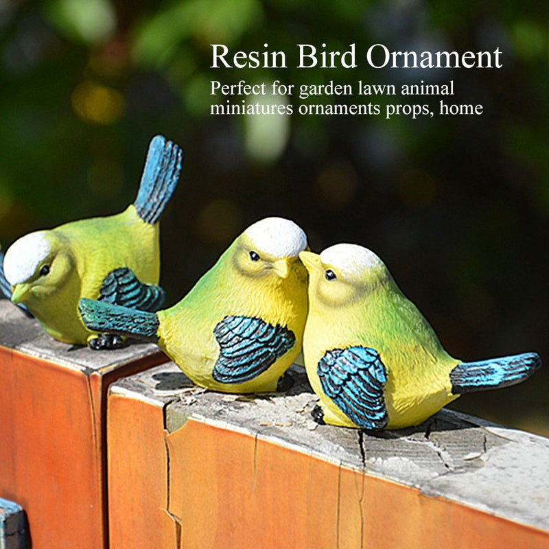 4PCS Resin Simulated Bird Shape Garden Statue Outdoor Sculpture Lawn Garden Scene Decor