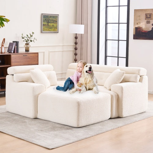 LY-029B WHITE COMPRESSION SOFA