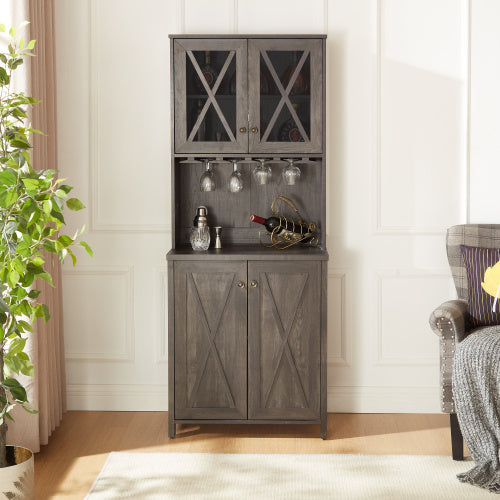 Kitchen Cabinet With Wine Rack In Dining Room