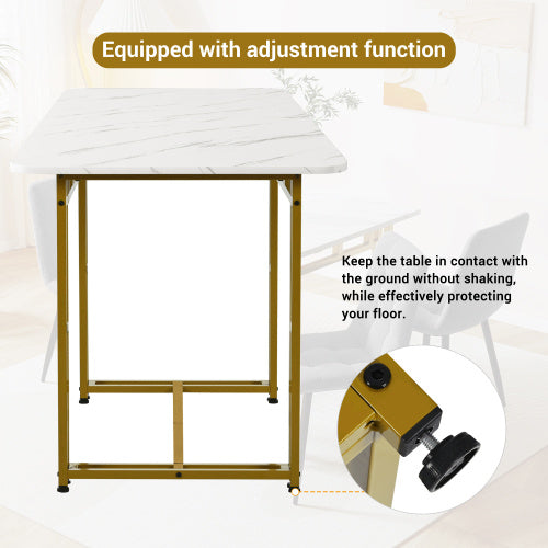 Metal Frame Rectangular Dining Table Modern Kitchen Table