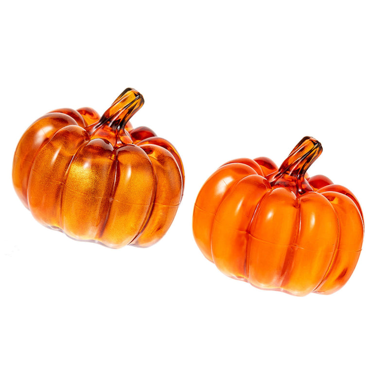 2PCS LED Pumpkin Lamps Battery Powered Luminous